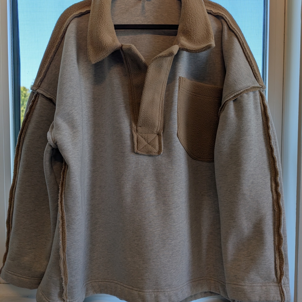 Free People women's gray and Brown Sweater